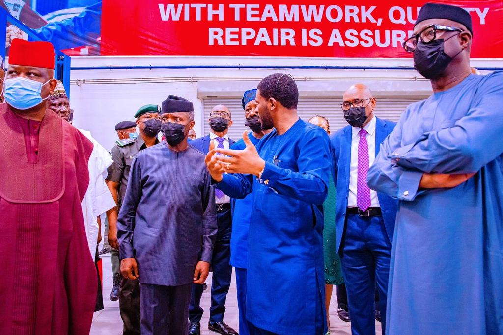 Vice President Yemi Osinbajo SAN commissions the Toyota Service Centre in Oshodi, Lagos State. 21st March 2022. Photos by Tolani Alli