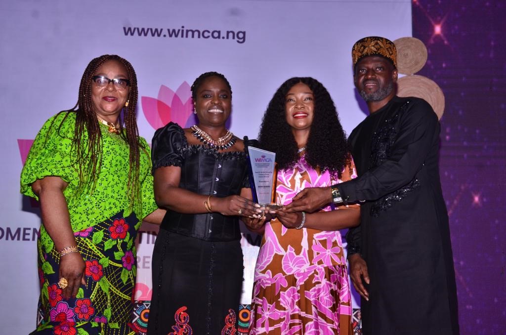 L-R: Chairman, Nigerian Institute of Public Relations (NIPR), Lagos State Chapter, Mrs. Comfort Nwankwo; the Corporate Affairs Director, Nigerian Breweries Plc Mrs. Sade Morgan; the Senior, Media, Brand PR & Sponsorship Manager, Sandra Amachree and the President of Media Independent Practitioner Association of Nigeria (MIPAN), Femi Adelusi during the presentation of the award of the most outstanding company in gender inclusion(Breweries) at the Women in Marketing & Communications Award by Brand Communicators held at the Landmark Event Centre on Sunday