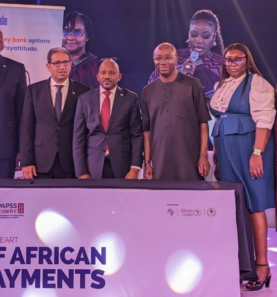 L-R: Chief Executive Officer Pan-African Payment and Settlement System (PAPSS) Mr. Mike Ogbalu III; Executive Vice President Global Trade Bank, Afreximbank, Mr. Haytham El Maayergi; Chief Executive Officer PAPSSCARD, Mr. Bosco Sebabi; Managing Director/CEO Unified Payments Limited Dr. Agada Apochi; Group Head Pay Attitude Business, Unified Payments Limited, Mrs. Onyeje Omeliko and Director Corporate Services, Unified Payments Limited, Mrs Vivian Okolo during the signing of partnership agreement between Unified Payments Limited and PAPSSCARD at the 2025 PAPSS COWRY Conference on Worldwide and Regional Payment in Lagos today